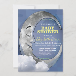 Invitation baby shower Lune Dormir