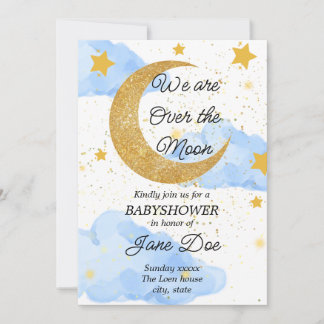 Invitation Baby shower Lune et étoiles