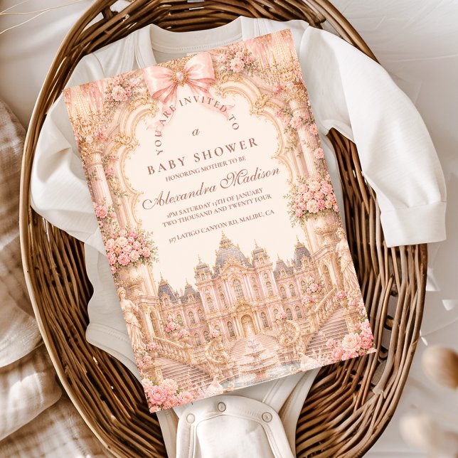 Invitation Baby Shower Luxueux de Princesse Rococo (Créateur téléchargé)