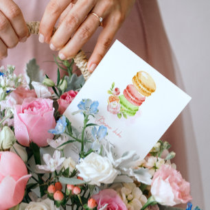 Invitation Baby shower Macarons aquarelles