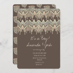 Invitation Baby shower Macrame accrochage Rustique Boho Rope 