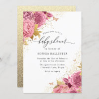 Baby shower Magical Blush Rose Gold Flowers