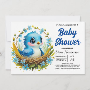 Invitation Baby shower Magique Bois Bleu Bois
