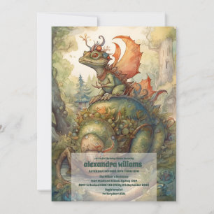 Invitation Baby shower magique de dragon mystique