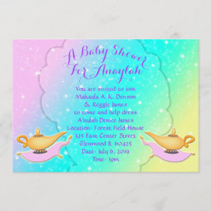 Invitation Baby shower magique de fille de mille et une nuits