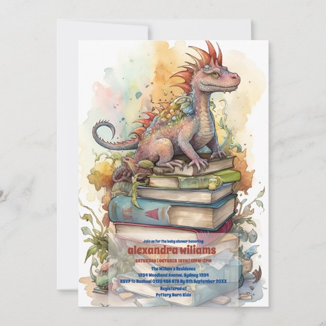 Invitation Baby shower magique Dragon (Devant)