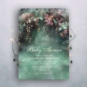 Invitation Baby shower magique Enchanted Forest Greenery Arch