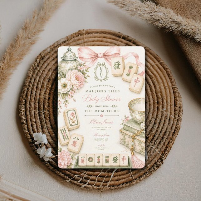 Invitation Baby shower Mahjong (Créateur téléchargé)