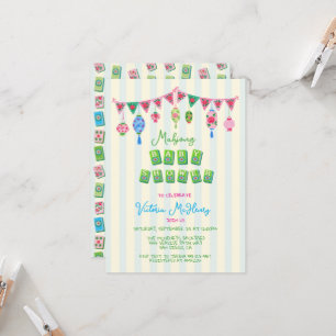 Invitation Baby Shower Mahjong Fantaisiste