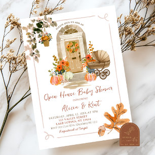 Invitation Baby Shower Maison Ouverte Automne Dessinée à la M