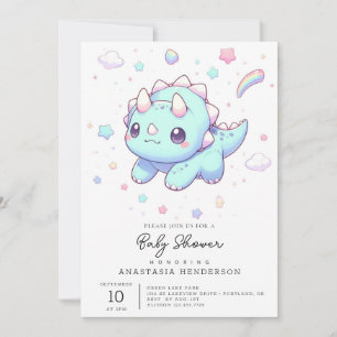 Invitation Baby shower Majestic Dreamy Dinosaur