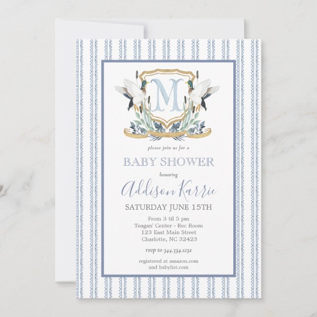 Invitation Baby shower Mallard Duck (Devant)
