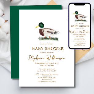 Invitation Baby shower Mallard Duck