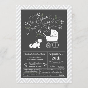 Invitation Baby shower maltais Neutre hommes-femmes