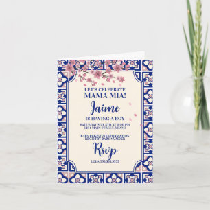 Invitation Baby Shower Mama Mia Cerisiers en Fleur