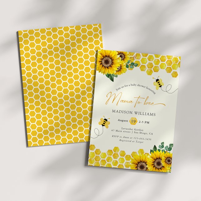 Invitation Baby Shower Mama To Bee (Créateur téléchargé)