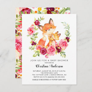 Invitation Baby shower Maman & Baby Fox