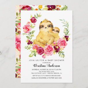 Invitation Baby shower Maman & Baby Sloth