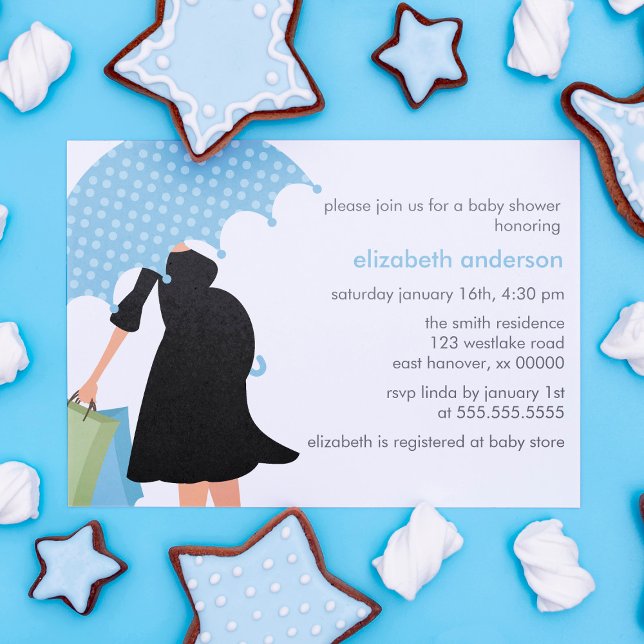 Invitation Baby shower maman enceinte {blue} (Créateur téléchargé)