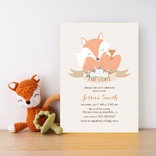 Invitation Baby shower Maman et Baby Fox