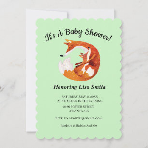 Invitation Baby shower Maman Et Baby Fox