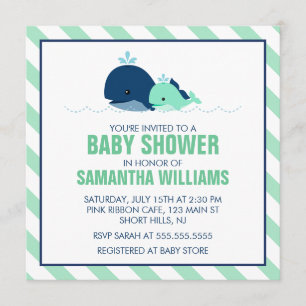 Invitation Baby shower Maman et Baby Whales