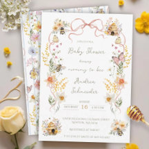 Baby Shower Maman futur Abeille aquarelle vintage