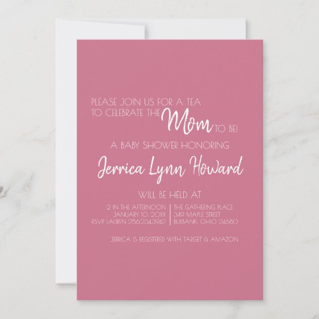 Invitation Baby shower Maman-To-Be (Devant)
