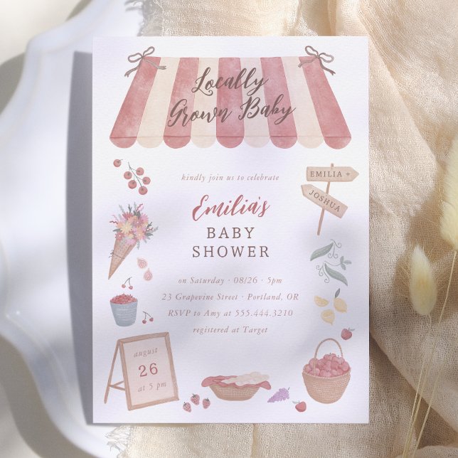 Invitation Baby Shower Marché de Bébé Élevé Localement (Créateur téléchargé)