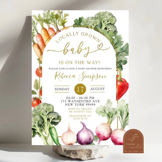 Invitation Baby Shower Marché de fermier de légumes (Créateur téléchargé)