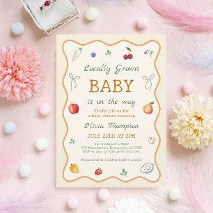 Invitation Baby-Shower Marché de Producteurs Locaux