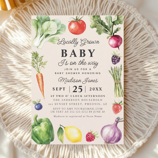 Invitation Baby Shower Marché Fermier Rustique (Créateur téléchargé)
