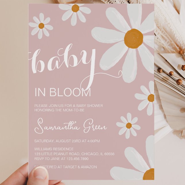 Invitation Baby Shower Marguerite (Créateur téléchargé)