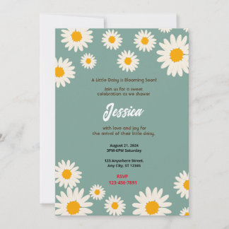 Invitation Baby shower marguerrier