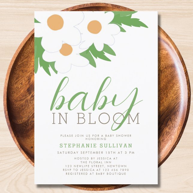 Invitation Baby shower marguerrier (Créateur téléchargé)