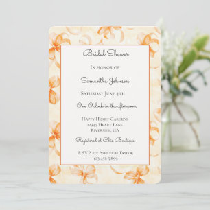 Invitation Baby Shower Mariage aux Rubans Orange  