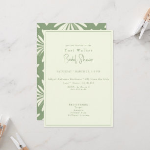 Invitation Baby Shower Mariage Bohème Vert