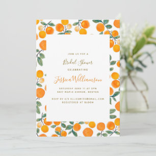 Invitation Baby Shower Mariage Fleur d'Orange Aquarelle
