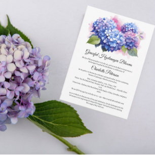 Invitation Baby Shower Mariage Hortensia Bleu