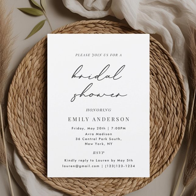 Invitation Baby Shower Mariage Moderne Noir et Blanc (Créateur téléchargé)