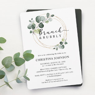 Invitation Baby Shower Mariage Petit Déjeuner de Luxe Eucalyp
