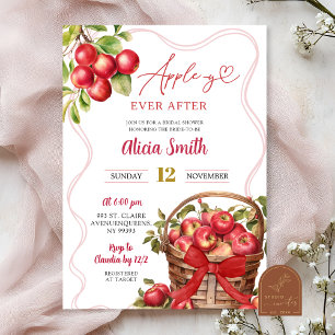 Invitation Baby Shower Mariage Thème Rouge Gingham Pomme