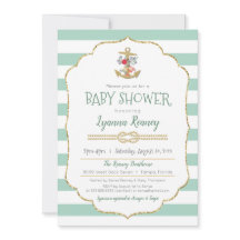 Baby shower marin Ancre florale Mint Green