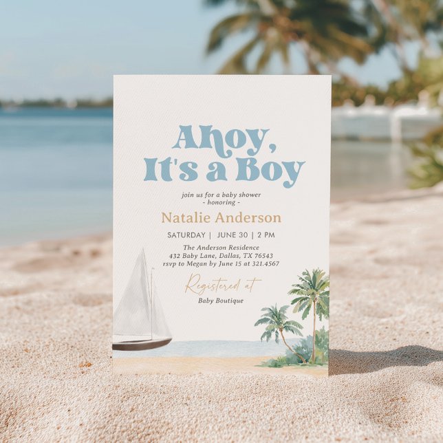 Invitation Baby Shower Marin Bateau de Voile (Créateur téléchargé)