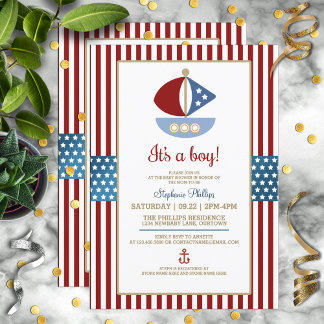 Invitation Baby shower marin doux