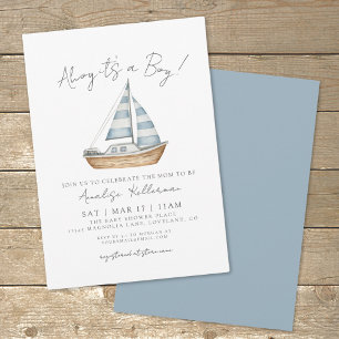 Invitation Baby Shower Marin Minimaliste