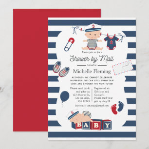 Invitation Baby Shower Marin par courrier