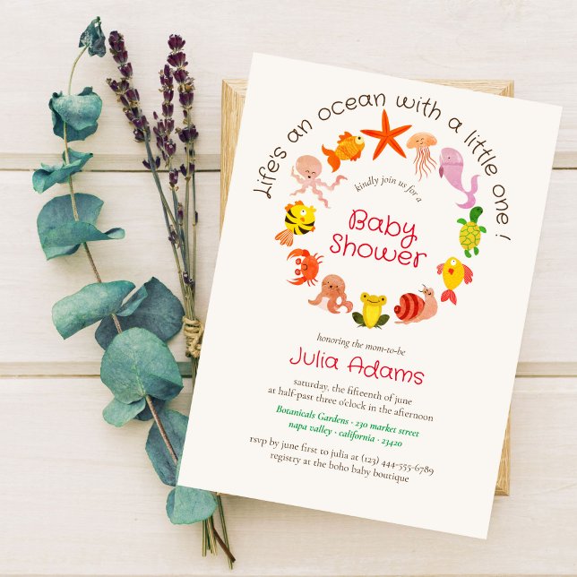 Invitation Baby shower marin sous-marin (Créateur téléchargé)