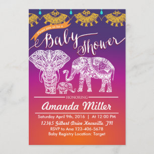 Invitation Baby shower marocain - Inspiration indienne - Inde