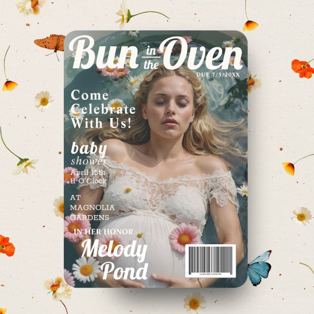 Invitation Baby shower Maternité Magazine Couverture Invitati (Créateur téléchargé)